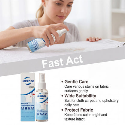 JAKEHOE Stain Remover Spray: Gently cleans stubborn stains on clothes, leaves a pleasant fragrance, and is easy to use.