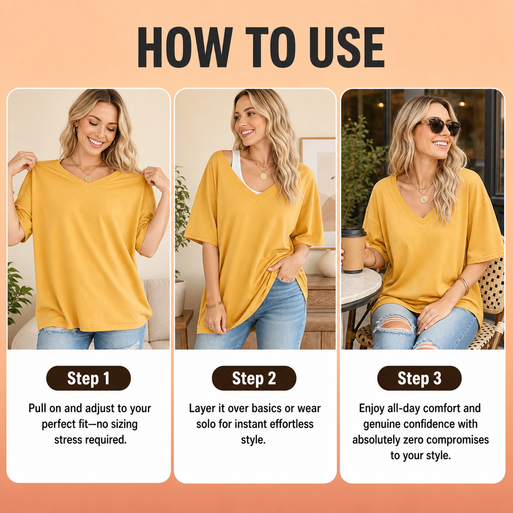 Oversized V-Neck Tunic Top